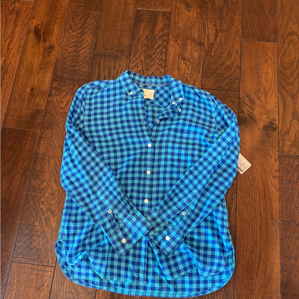 J. Crew Blue Checkered Women's Blouse